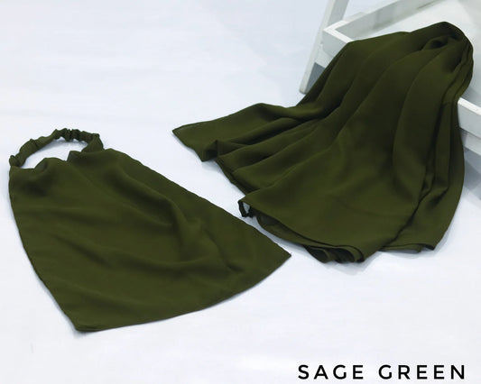 Niqab + Hijab Set - Kiwi Green