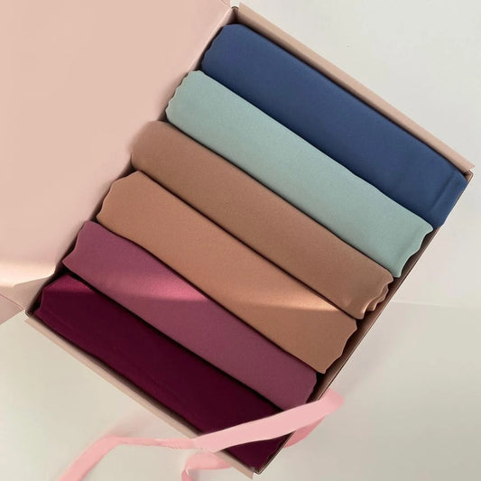 Georgette Hijab Box Of 6 In "Sunset Vibes"